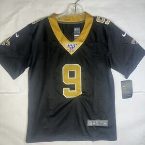 New Orleans Saints Drew Brees Jersey Youth Boys Size L NFL #9 Nike NFL On Field